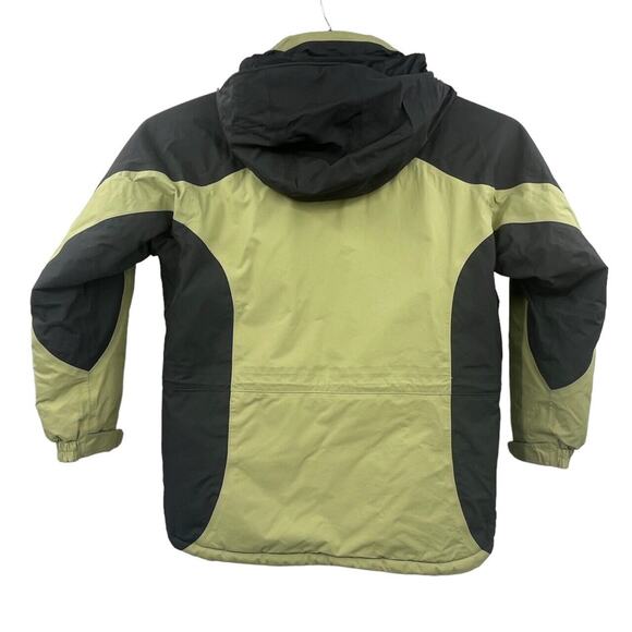 L.L Bean Womens Size L Ski Jacket Insulated Primaloft Hooded Coat Green Black - Picture 2 of 8